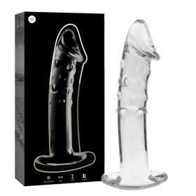 SÉRIE NEBULA DE IBIZA - MODELO 19 DILDO DE VIDRO BOROSILICADO TRANSPARENTE 18,5 CM -O- 4 CM
