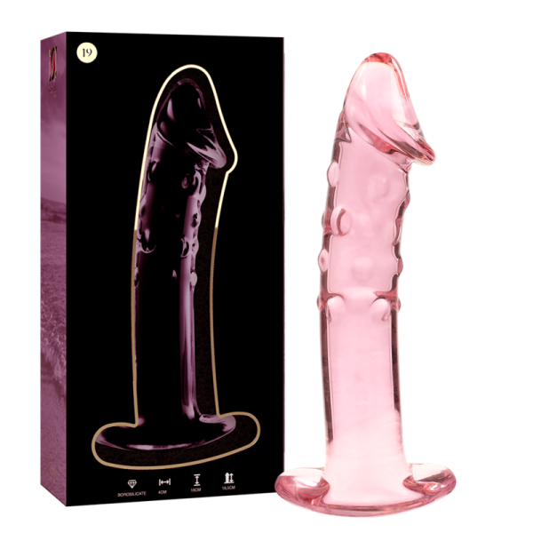 SÉRIE NEBULA DE IBIZA - MODELO 19 DILDO VIDRO BOROSILICADO ROSA 18,5 CM -O- 4 CM