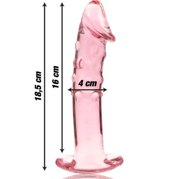 NEBULA SERIES BY IBIZA - MODÈLE 19 GODE EN VERRE BOROSILICATE ROSE 18.5 CM -O- 4 CM