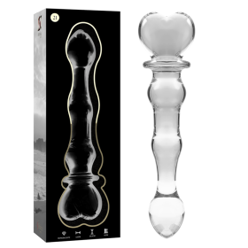 SÉRIE NEBULA DE IBIZA - MODELO 21 DILDO DE VIDRO BOROSILICADO TRANSPARENTE 20,5 CM -O- 3,5 CM