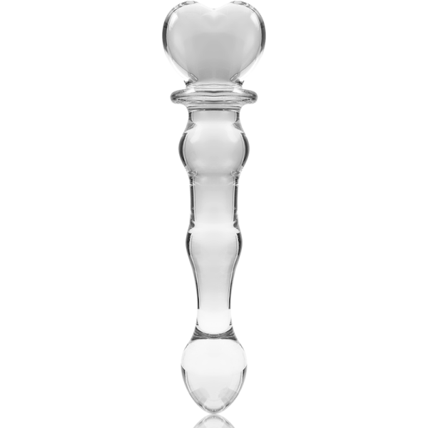 SÉRIE NEBULA DE IBIZA - MODELO 21 DILDO DE VIDRO BOROSILICADO TRANSPARENTE 20,5 CM -O- 3,5 CM