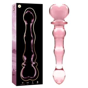 SÉRIE NEBULA DE IBIZA - MODELO 21 DILDO DE VIDRO BOROSILICADO ROSA 20,5 CM -O- 3,5 CM