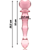 SÉRIE NEBULA DE IBIZA - MODELO 21 DILDO DE VIDRO BOROSILICADO ROSA 20,5 CM -O- 3,5 CM