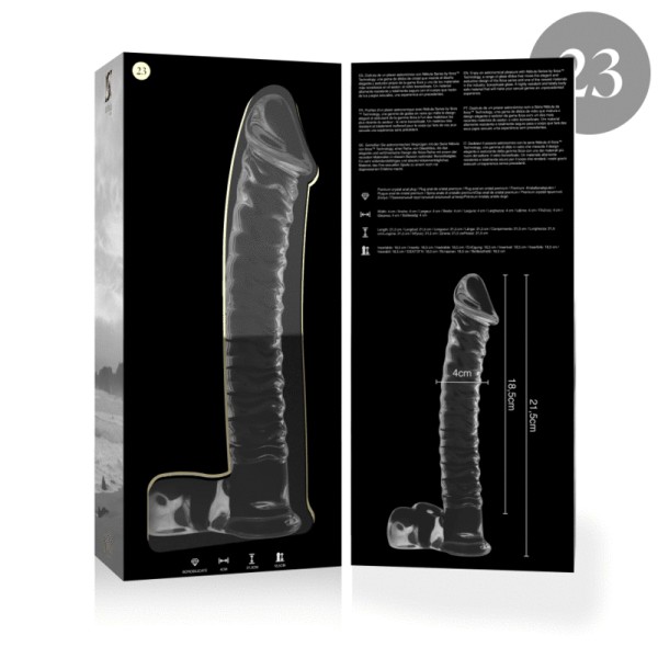 SÉRIE NEBULA DE IBIZA - MODELO 23 DILDO DE VIDRO BOROSILICADO TRANSPARENTE 21,5 CM -O- 4 CM
