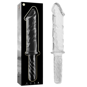 SÉRIE NEBULA DE IBIZA - MODELO 24 DILDO DE VIDRO BOROSILICADO TRANSPARENTE 28,5 CM -O- 5 CM