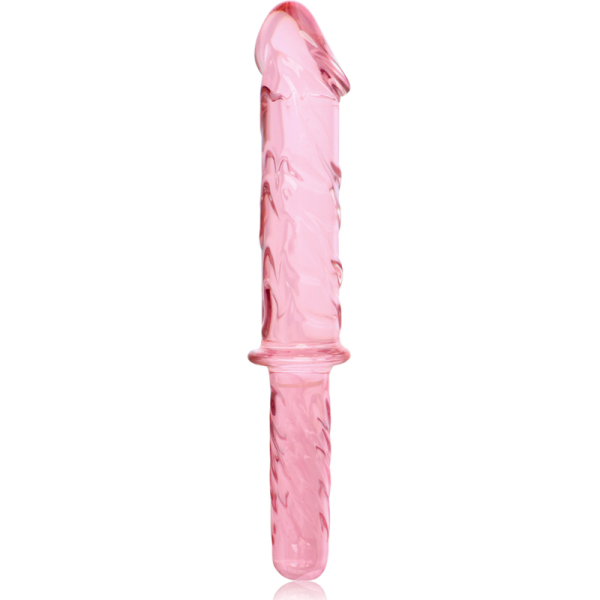 SÉRIE NEBULA DE IBIZA - MODELO 24 DILDO DE VIDRO BOROSILICADO ROSA 28,5 CM -O- 5 CM