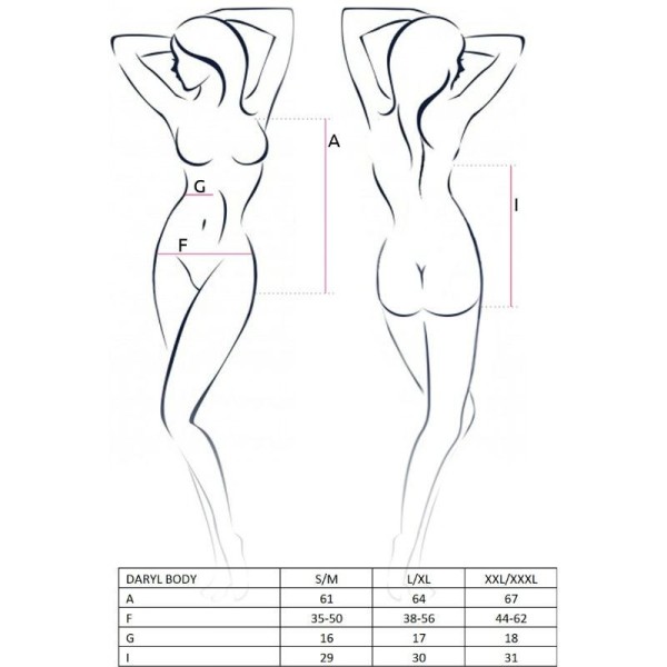 PASSION - FEMME DARYL TEDDY NOIR TAILLE S/M PASSION WOMAN TEDDIES