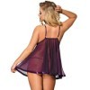 SUBBLIME - BABYDOLL AVEC ARC ET DÉTAILS BRILLANTS VIOLET S / M SUBBLIME BABYDOLLS
