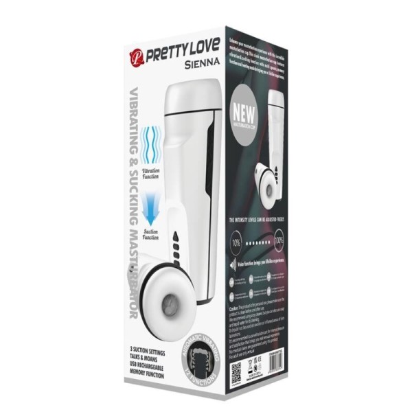 BONITO AMOR - MASTURBADOR VIBRANTE SIENNA PARA HOMENS COM VOZ E SUCÇÃO
