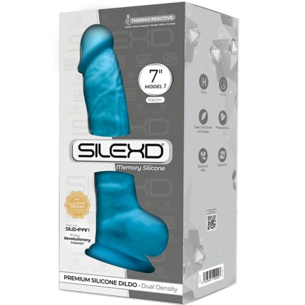SILEXD - MODELO 1 PÊNIS REALÍSTICO PREMIUM SILEXPAN SILICONE AZUL 17,5 CM