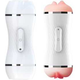 ARMONY - MASTURBADOR VIBRADOR DUPLO VAGINA E BOCA BRANCA