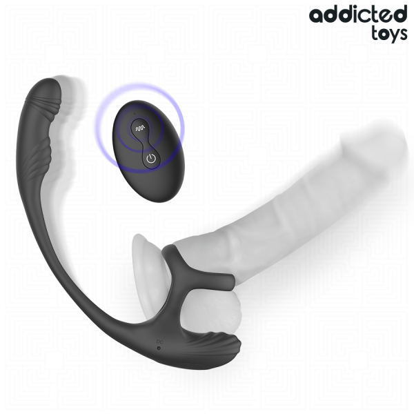 ADDICTED TOYS - PLUG ANAL AVEC VIBRATION, ONDULATION À 360° ET STIMULATEUR DE TESTICULES