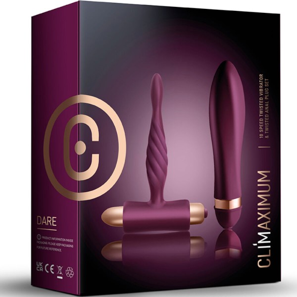 CLIMAXIMUM - DARE KIT VIBRATEUR TWISTED + PLUG ANAL DÉBUTANT