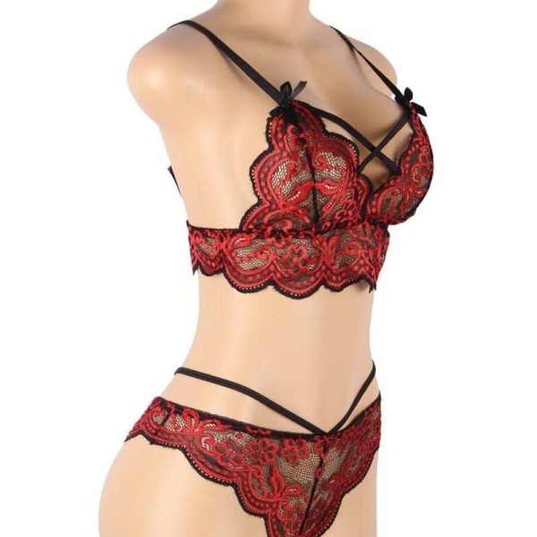 SUBBLIME - SET ENSEMBLE DEUX PIÈCES TOP ET CULOTTE EN DENTELLE S/M SUBBLIME SETS