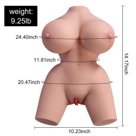XISE - FRIEDA TORSE FÉMININ RÉALISTE AVEC VIBRATION 36 CM