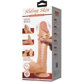 BONITO AMOR - SÉRIE SLIDING SKIN DILDO REALÍSTICO COM VENTOSA DESLIZANTE PELE CARNE CONTROLE REMOTO 24 CM