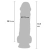 GET REAL - PÉNIS RÉALISTE DE LUXE AVEC TESTICULES EXTRA ÉPAIS DE 34,5 CM