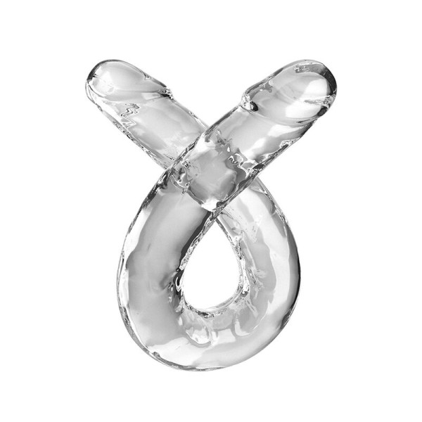 KING COCK - DOUBLE TROUBLE DOUBLE DILDO 46 CM TRANSPARENTE