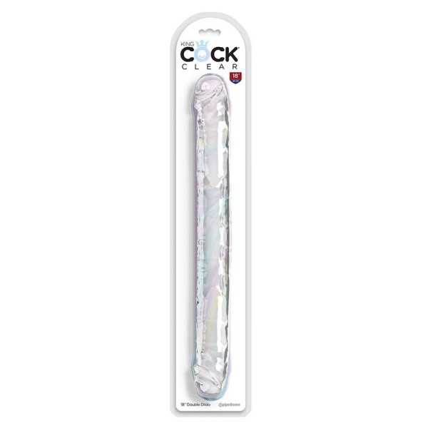 KING COCK - DOUBLE TROUBLE DOUBLE DILDO 46 CM TRANSPARENTE