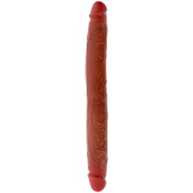 GET REAL - GODEMICHET EN SILICONE À DOUBLE EXTRÉMITÉ CARAMEL 35 CM