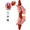 GET REAL - GODEMICHET EN SILICONE À DOUBLE EXTRÉMITÉ CARAMEL 35 CM
