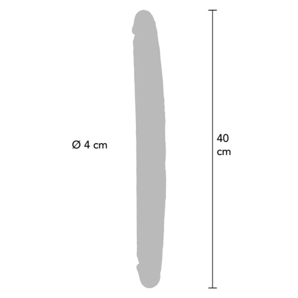 GET REAL - GODEMICHET EN SILICONE À DOUBLE EXTRÉMITÉ CARAMEL 40 CM