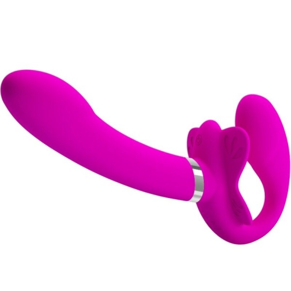 PRETTY LOVE - VIBRADOR DUPLO STRAP-ON VALERIE 12 VIBRAÇÕES ROXO PRETTY LOVE