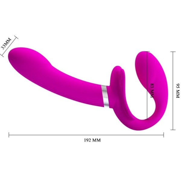 PRETTY LOVE - VIBRADOR DUPLO STRAP-ON VALERIE 12 VIBRAÇÕES ROXO PRETTY LOVE