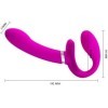 PRETTY LOVE - VIBRADOR DUPLO STRAP-ON VALERIE 12 VIBRAÇÕES ROXO PRETTY LOVE
