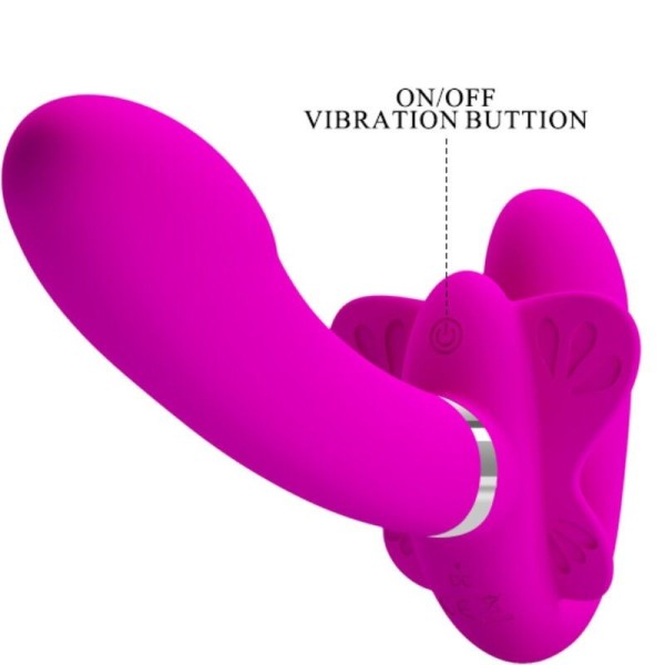PRETTY LOVE - VIBRADOR DUPLO STRAP-ON VALERIE 12 VIBRAÇÕES ROXO PRETTY LOVE