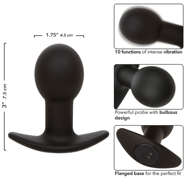 CALEXOTICS - ROCK BOTTOM ANAL PLUG 10 VIBRAÇÕES SILICONE PRETO