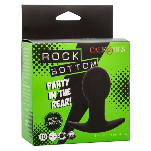 CALEXOTICS - ROCK BOTTOM ANAL PLUG 10 VIBRAÇÕES SILICONE PRETO