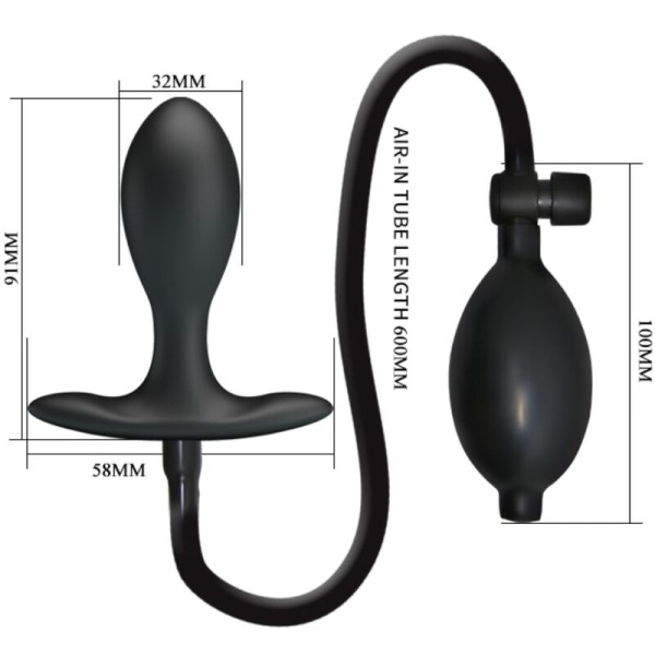 PRETTY LOVE - PLUG ANAL GONFLABLE NOIR