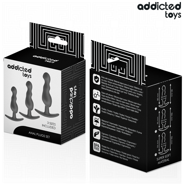 ADDICTED TOYS - LOT DE 3 PLUG ANAL MODÈLE 1