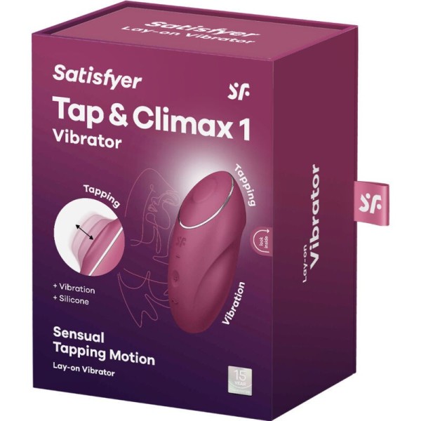 SATISFYER - TAP & CLIMAX 1 VIBRATEUR LAY-ON ROUGE SATISFYER LAYONS