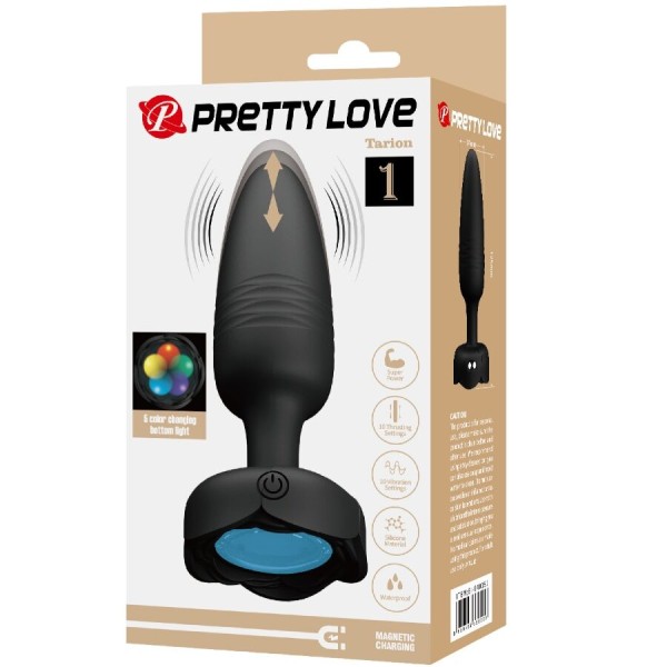 PRETTY LOVE - TARION PLUG ANAL AVEC LUMIÈRE LED NOIR 12,5 CM