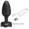 PRETTY LOVE - PLUG ANAL VARIAN AVEC LUMIÈRE LED NOIR 10,8 CM