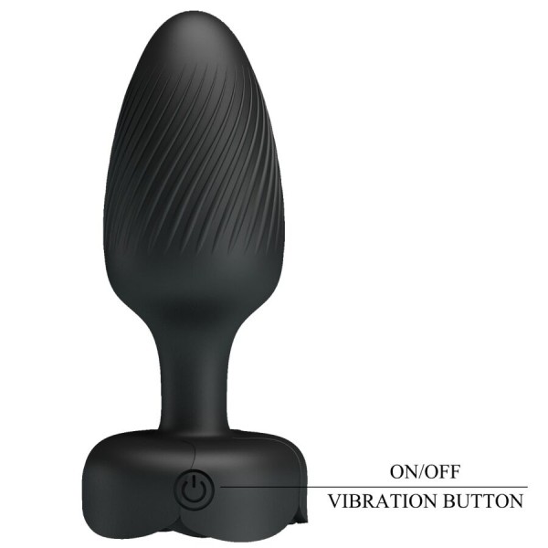 PRETTY LOVE - PLUG ANAL VARIAN AVEC LUMIÈRE LED NOIR 10,8 CM