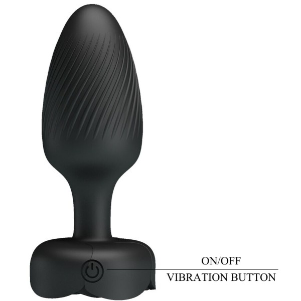 PRETTY LOVE - OSBORN PLUG ANAL AVEC LUMIÈRE LED NOIR 9,8 CM
