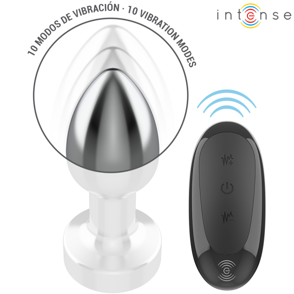 INTENSE - PLUG ANAL 10 VIBRATIONS MÉTAL AVEC TÉLÉCOMMANDE S