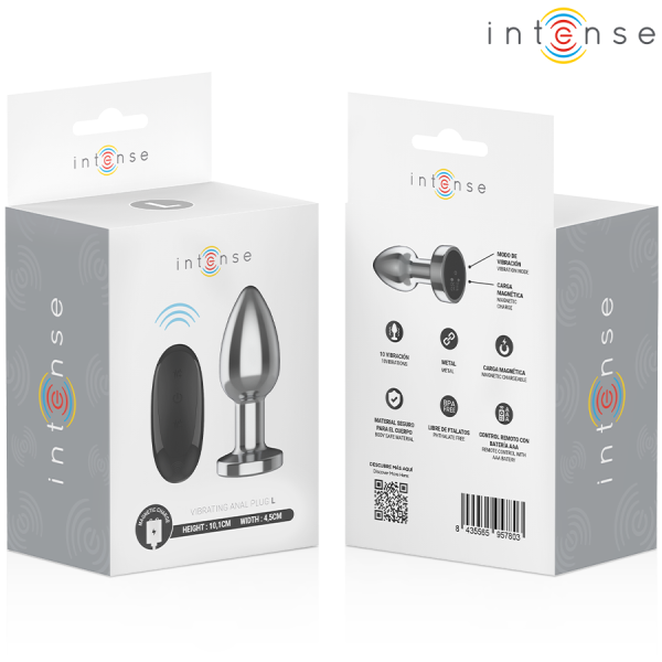 INTENSE - PLUG ANAL 10 VIBRATIONS MÉTAL AVEC TÉLÉCOMMANDE L