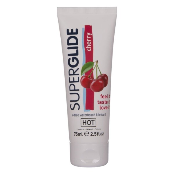 HOT - SUPERGLIDE LUBRIFIANT COMESTIBLE À BASE D'EAU CERISE 75 ML
