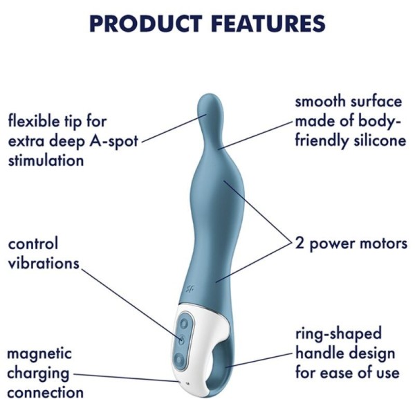 SATISFYER - VIBRATEUR AMAZING 1 ASPOT BLEU SATISFYER VIBRATOR