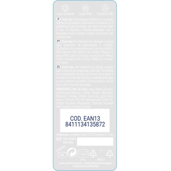 CONTROL - 2 EN 1 MASSAGE & PLAISIR MER MÉDITERRANÉE 200 ML