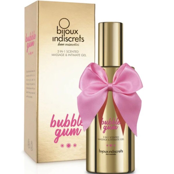 BIJOUX - GEL DE MASSAGE ET INTIME PARFUMÉ 2 EN 1 À LA BULLE GUM 100 ML