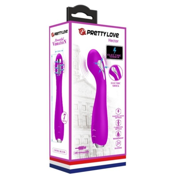 PRETTY LOVE - VIBRATEUR ÉLECTROCHOC RECHARGEABLE HECTOR-IMPERMÉABLE VIOLET PRETTY LOVE FLIRTATION