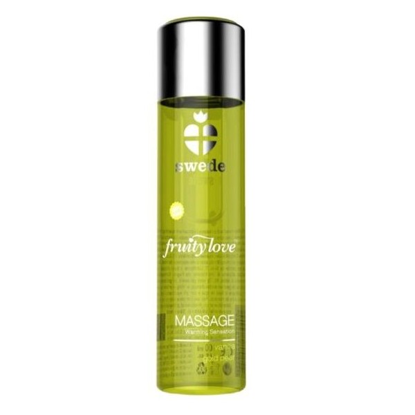 SWEDE - FRUITY LOVE EFFET RÉCHAUFFANT HUILE DE MASSAGE VANILLE ET POIRE D''OR 60 ML.
