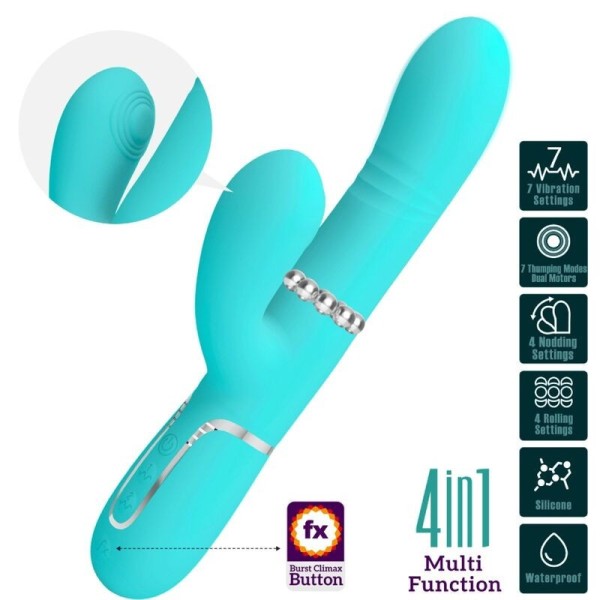 PRETTY LOVE - VIBRADOR MULTIFUNCIÓN PUNTO G VERDE AGUA PRETTY LOV