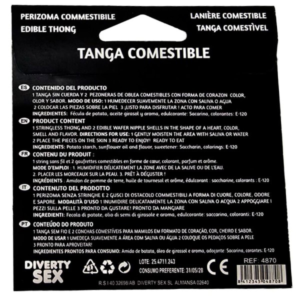 HOTFLOWERS - STRING AZYME ET 2 COUSSINS DE MATELIER FILLE SAVEUR VANILLE /es/pt/en/fr/it/