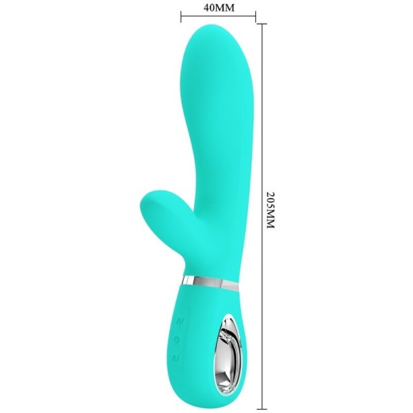 PRETTY LOVE - VIBRATEUR MULTIFONCTION G-SPOT THOMAS VERT AQUA PRETTY LOVE FLIRTATION